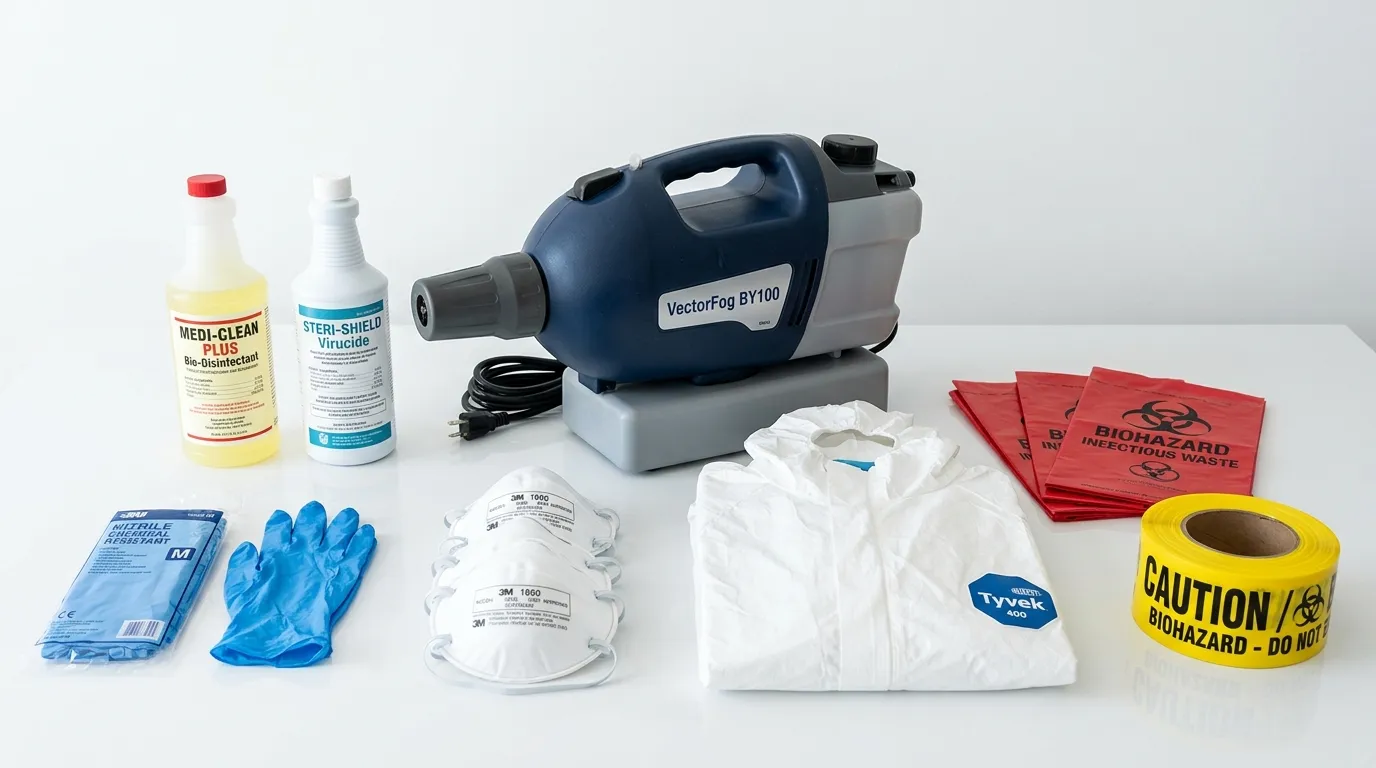 Professional biohazard remediation crew working in Harrisburg