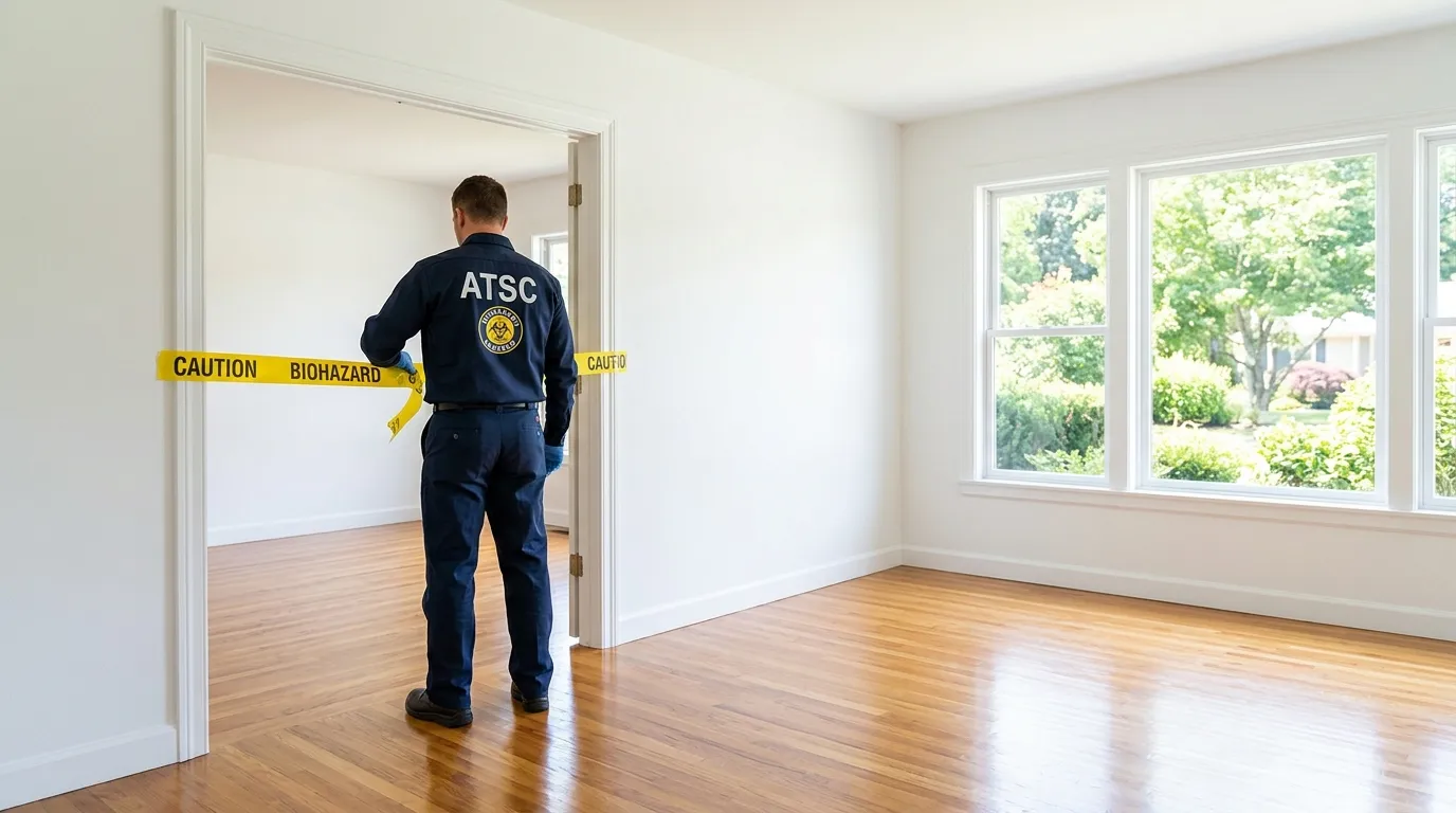 Certified biohazard cleanup crew performing Decomposition Cleanup in Harrisburg